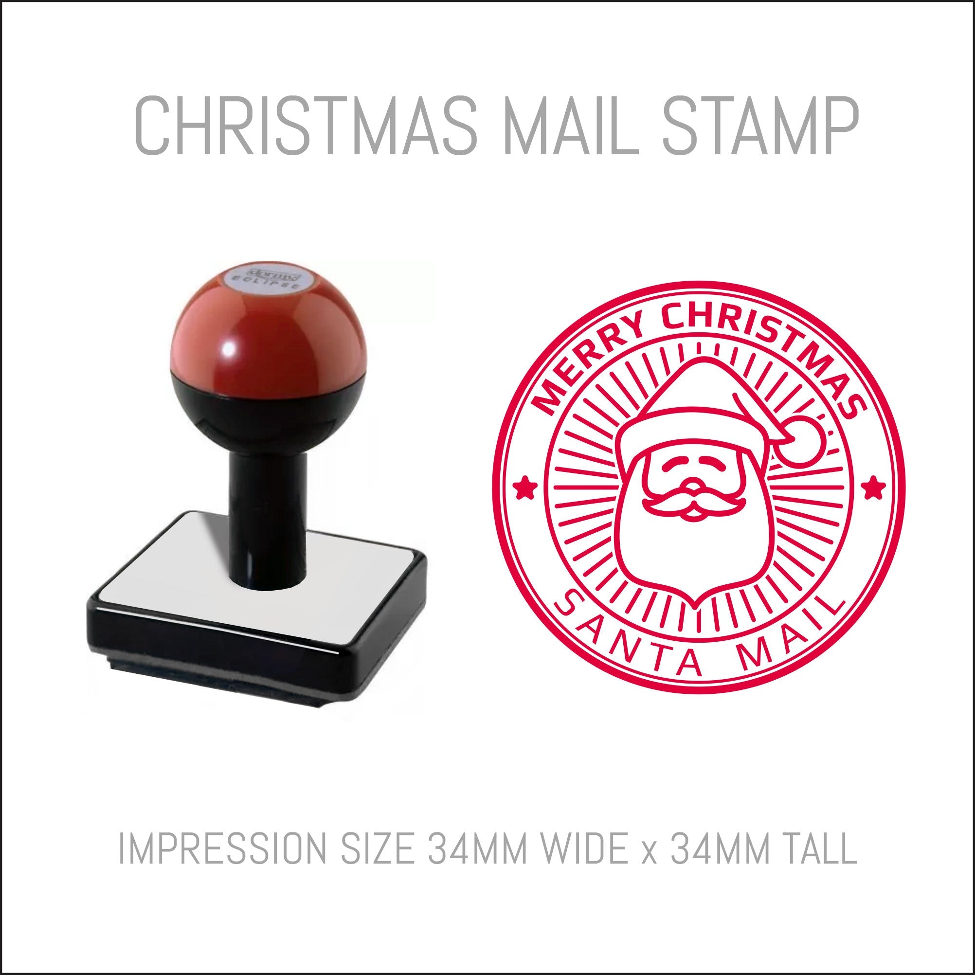 Christmas Postmark Rubber Hand Stamp Merry Christmas Stamp Ninja