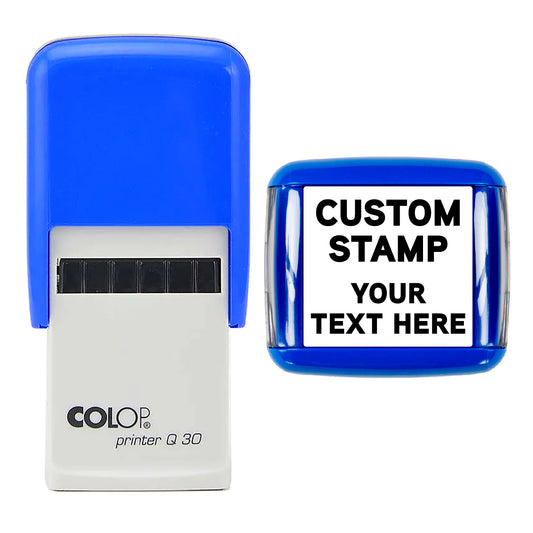 30mm Square - Personalised Custom Made Self-Inking Business Company Address Rubber Ink Stamp