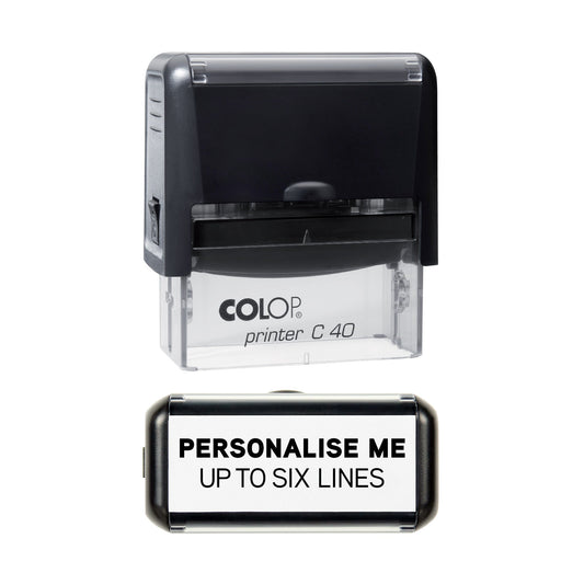 58 x 22mm - Premium Personalised Custom Made Self-Inking Rubber Stamp - Up to 5 Lines of Customised Text