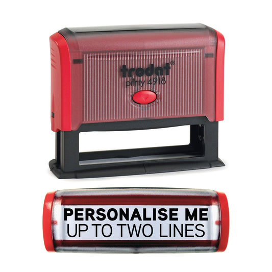 75 x 18mm - Premium Personalised Custom Made Self-Inking Rubber Stamp - Up to 2 Lines of Customised Text