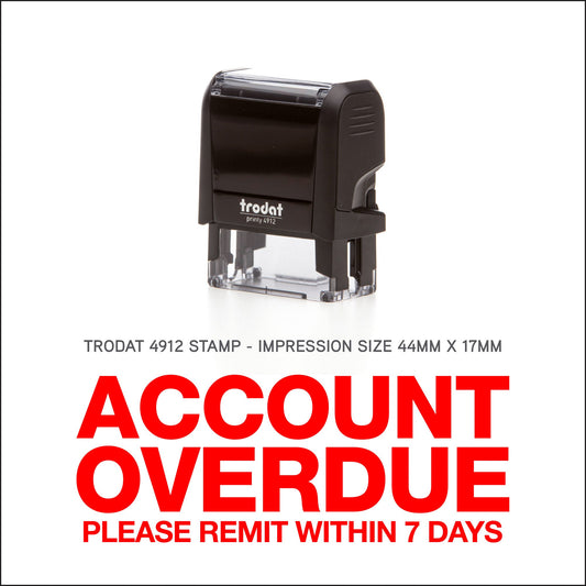 Account Overdue - Rubber Stamp - Trodat 4912 - 45mm x 18mm Impression