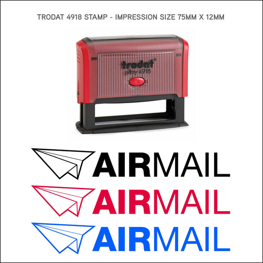 Air Mail - Par Avion - Rubber Stamp - Trodat 4918 - 75mm x 12mm Impression