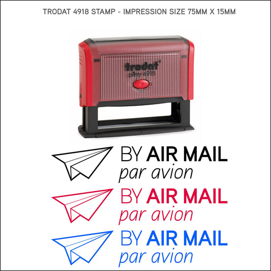 Air Mail - Par Avion - Rubber Stamp - Trodat 4918 - 75mm x 15mm Impression