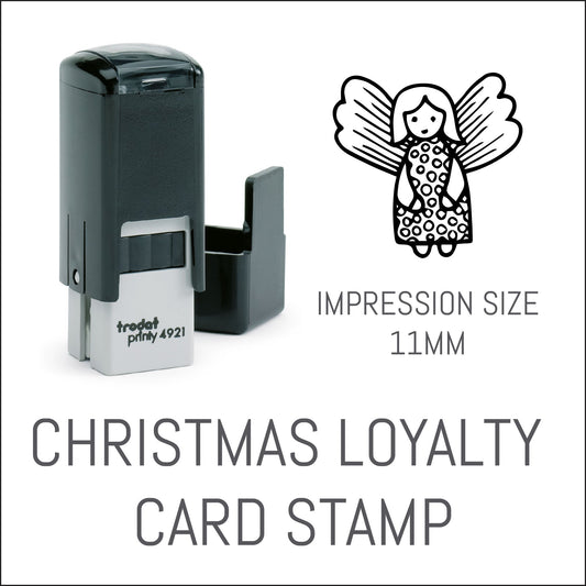 Angel - Christmas Loyalty Card Rubber Stamp - Trodat 4921 - 11mm x 11mm Impression