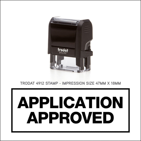 Application Approved - Rubber Stamp - Trodat 4912 - 47mm x 18mm Impression