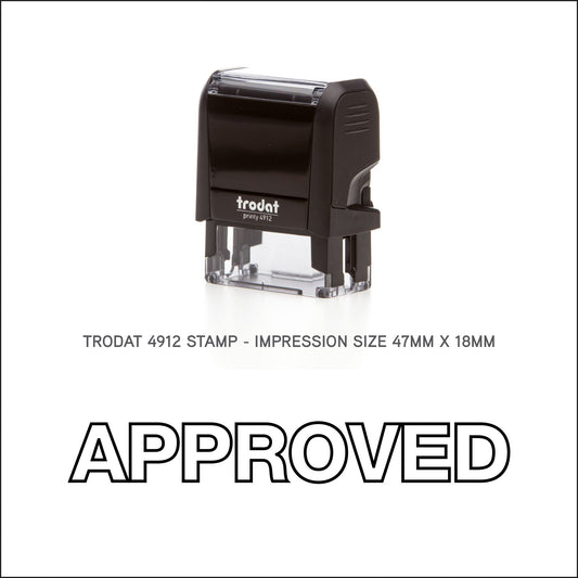 Approved Outline Text - Self Inking Rubber Stamp - Trodat 4912