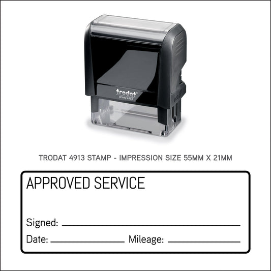 Approved Service - Self Inking Rubber Stamp - Trodat 4913 - 55mm x 21mm Impression