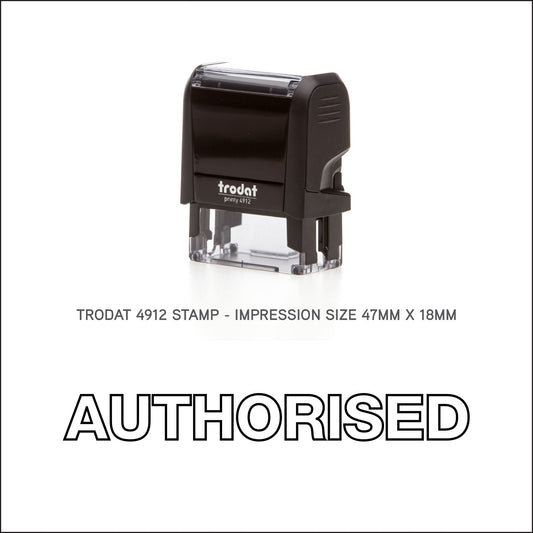 Authorised Outline - Rubber Stamp - Trodat 4912 - 47mm x 18mm Impression