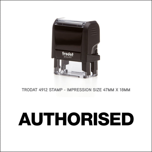 Authorised - Rubber Stamp - Trodat 4912 - 47mm x 18mm Impression