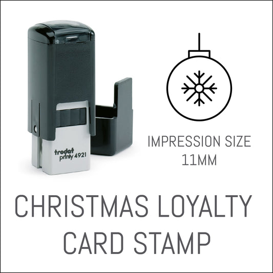 Bauble - Christmas Loyalty Card Rubber Stamp - Trodat 4921 - 11mm x 11mm Impression