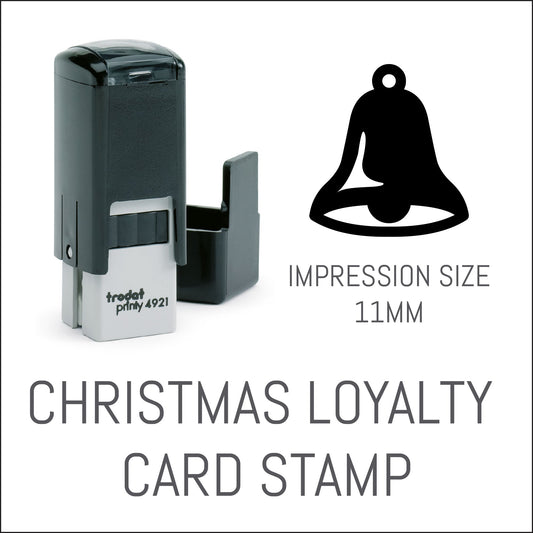 Bell - Christmas Loyalty Card Rubber Stamp - Trodat 4921 - 11mm x 11mm Impression