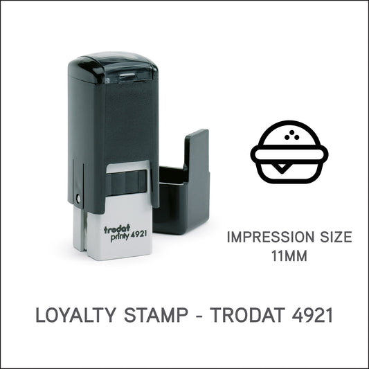 Burger - Loyalty Card Rubber Stamp - Trodat 4921 - 11mm x 11mm Impression