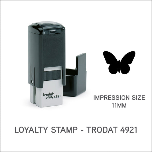 Butterfly - Loyalty Card Rubber Stamp - Trodat 4921 - 11mm x 11mm Impression