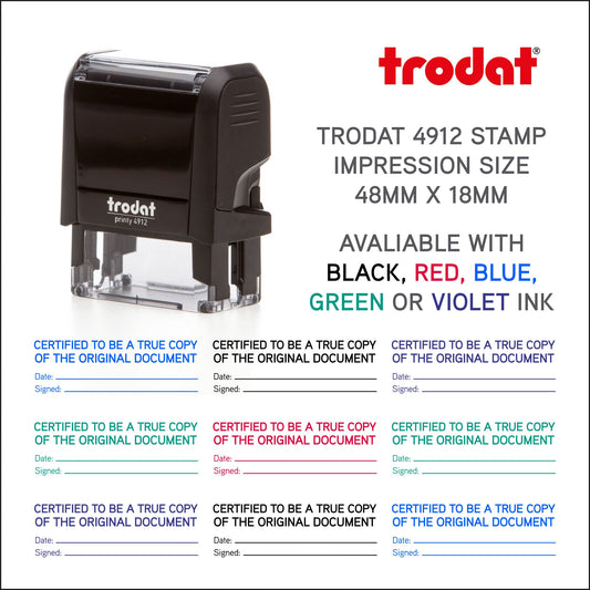 Certified Copy Legal Copy - Rubber Stamp - Trodat 4912 - 48mm x 18mm Impression