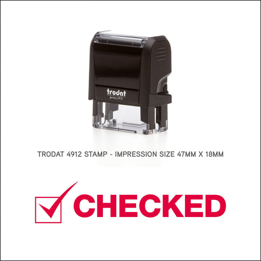 Checked Rubber Stamp - Trodat 4912 - 45mm x 18mm Impression