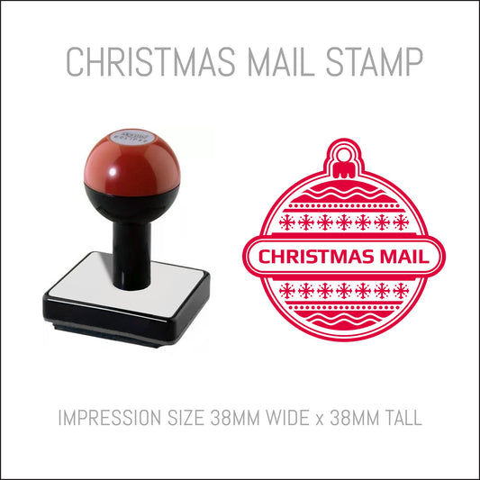 Christmas Postmark Rubber Hand Stamp - Christmas Mail
