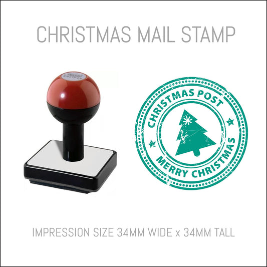 Christmas Postmark Rubber Hand Stamp - Christmas Post