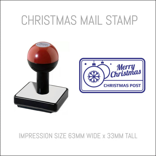 Christmas Postmark Rubber Hand Stamp - Merry Christmas Post