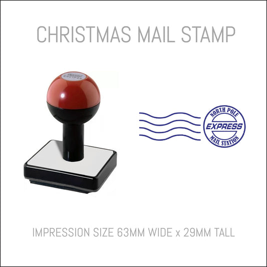 Christmas Postmark Rubber Hand Stamp - North Pole Express