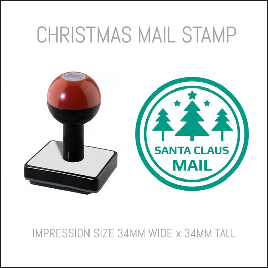 Christmas Postmark Rubber Hand Stamp - Santa Claus Mail