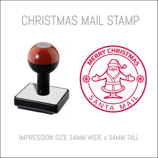 Christmas Postmark Rubber Hand Stamp - Santa Mail