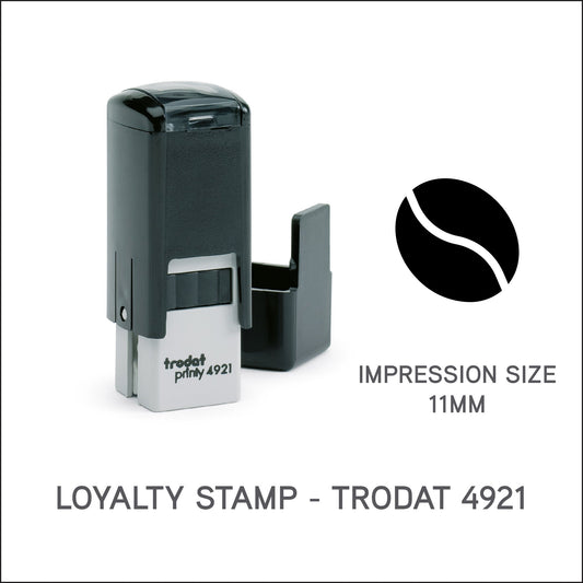 Coffee Bean - Loyalty Card Rubber Stamp - Trodat 4921 - 11mm x 11mm Impression