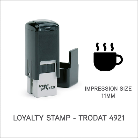 Coffee Cup - Loyalty Card Rubber Stamp - Trodat 4921 - 11mm x 11mm Impression