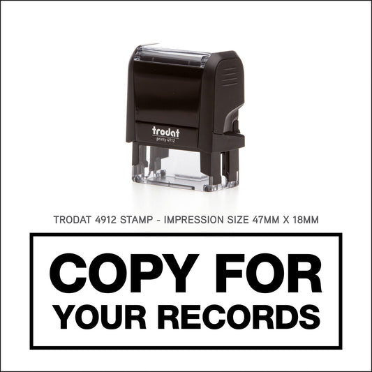 Copy For Your Records - Border - Rubber Stamp - Trodat 4912 - 47mm x 18mm Impression