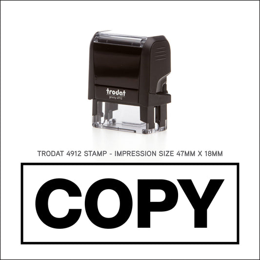 Copy With Border - Rubber Stamp - Trodat 4912 - 47mm x 18mm Impression