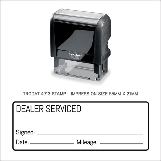 Dealer Serviced - Self Inking Rubber Stamp - Trodat 4913 - 55mm x 21mm Impression