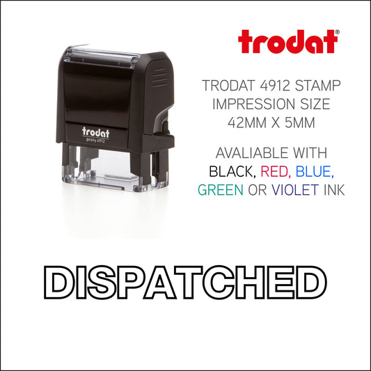 Dispatched Outline - Rubber Stamp - Trodat 4912 - 42mm x 5mm Impression