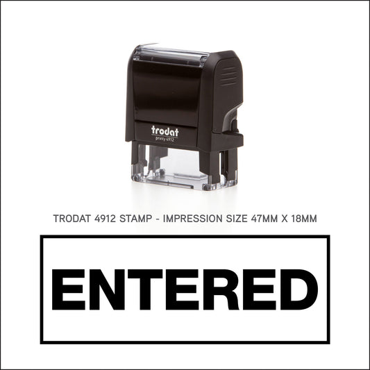 Entered Border - Rubber Stamp - Trodat 4912 - 47mm x 18mm Impression