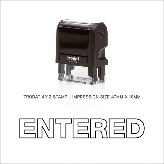 Entered Outline - Rubber Stamp - Trodat 4912 - 47mm x 18mm Impression