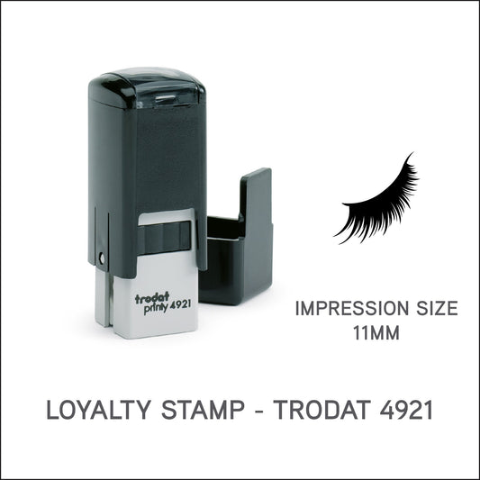 Fake Lashes - Salon Loyalty Card Rubber Stamp - Trodat 4921 - 11mm x 11mm Impression