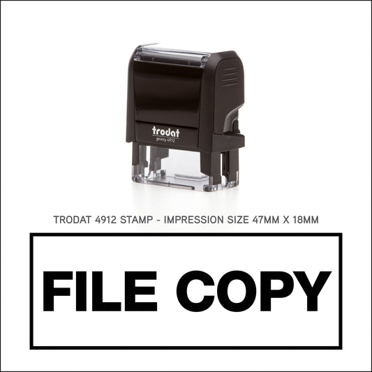 File Copy - Border - Rubber Stamp - Trodat 4912 - 47mm x 18mm Impression