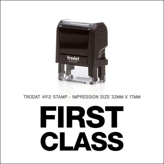 First Class - Rubber Stamp - Trodat 4912 - 32mm x 17mm Impression