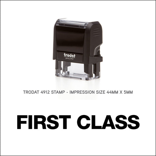 First Class- Rubber Stamp - Trodat 4912 - 44mm x 5mm Impression