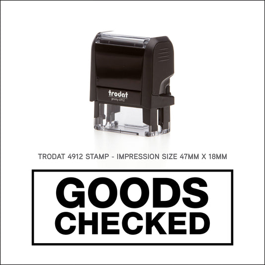 Goods Checked - Rubber Stamp - Trodat 4912 - 47mm x 18mm Impression