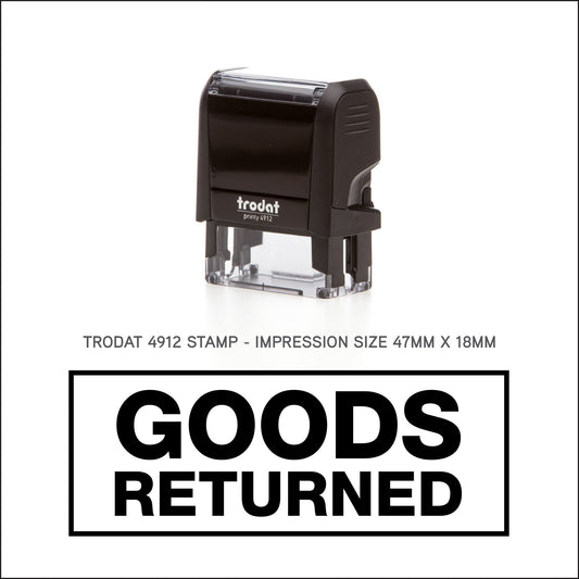 Goods Returned - Rubber Stamp - Trodat 4912 - 47mm x 18mm Impression