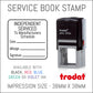 Independent Service To Manufactures Schedule - With Outline - Self Inking Rubber Stamp - Trodat 4924 - 38mm x 38mm Impression