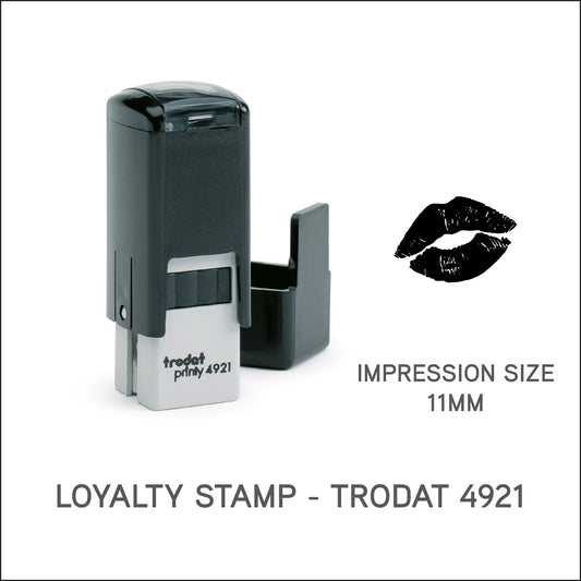 Lips - Loyalty Card Rubber Stamp - Trodat 4921 - 11mm x 11mm Impression