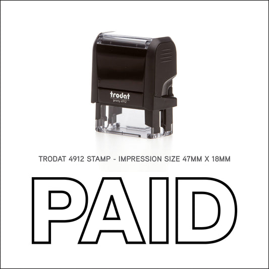 Paid Outline - Rubber Stamp - Trodat 4912 - 47mm x 18mm Impression
