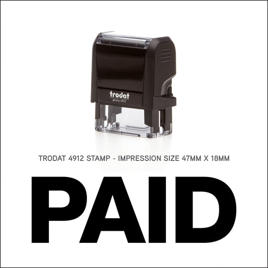 Paid - Rubber Stamp - Trodat 4912 - 47mm x 18mm Impression