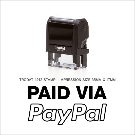 Paid Via PayPal - Rubber Stamp - Trodat 4912 - 35mm x 17mm Impression