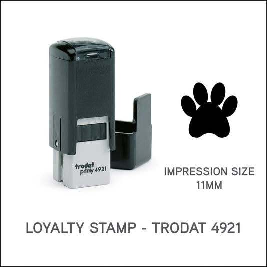 Paw - Loyalty Card Rubber Stamp - Trodat 4921 - 11mm x 11mm Impression