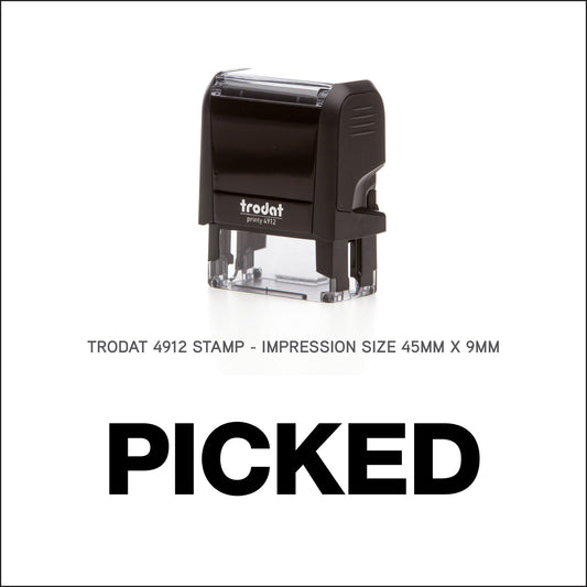 Picked - Rubber Stamp - Trodat 4912 - 45mm x 9mm Impression