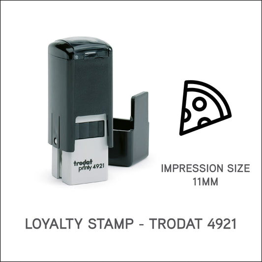 Pizza - Loyalty Card Rubber Stamp - Trodat 4921 - 11mm x 11mm Impression