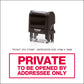 Private - Open By Addressee Only - Rubber Stamp - Trodat 4912 - 45mm x 18mm Impression