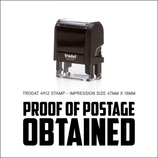 Proof Of Postage Obtained - Rubber Stamp - Trodat 4912 - 45mm x 18mm Impression