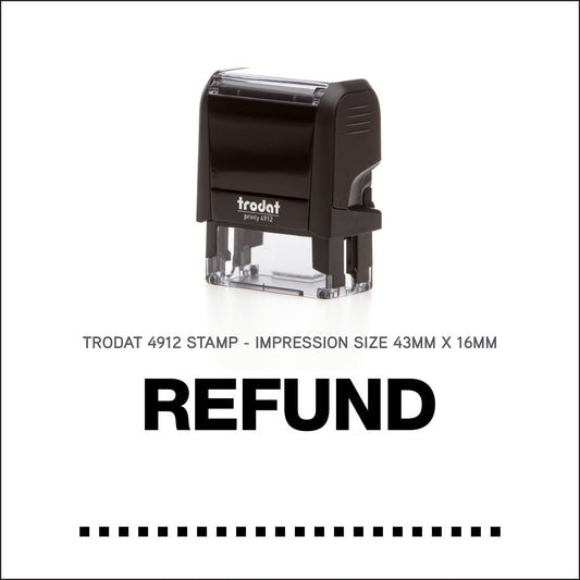 Refund - Rubber Stamp - Trodat 4912 - 43mm x 16mm Impression